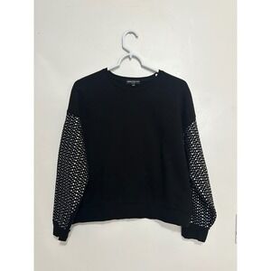 Generation Love Black Ariana  Embellished Sleeve Sweatshirt Women's XS/S